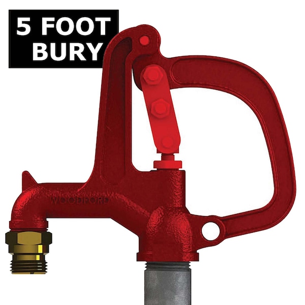 3/4 in. x 3/4 in. NPT x MPT 1 in. Galvanized Steel Pipe x 5 ft. Bury R34 Freezeless Yard Hydrant